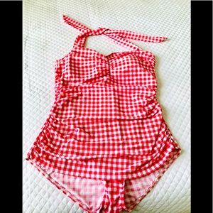 Worn one super cute retro bathing suit!